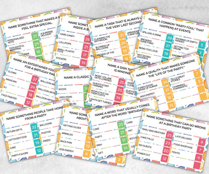 Birthday Friendly Feud Game, for kids and adults, Boy Girl Birthday, milestone birthday, funny party activity, teen tween icebreaker trivia