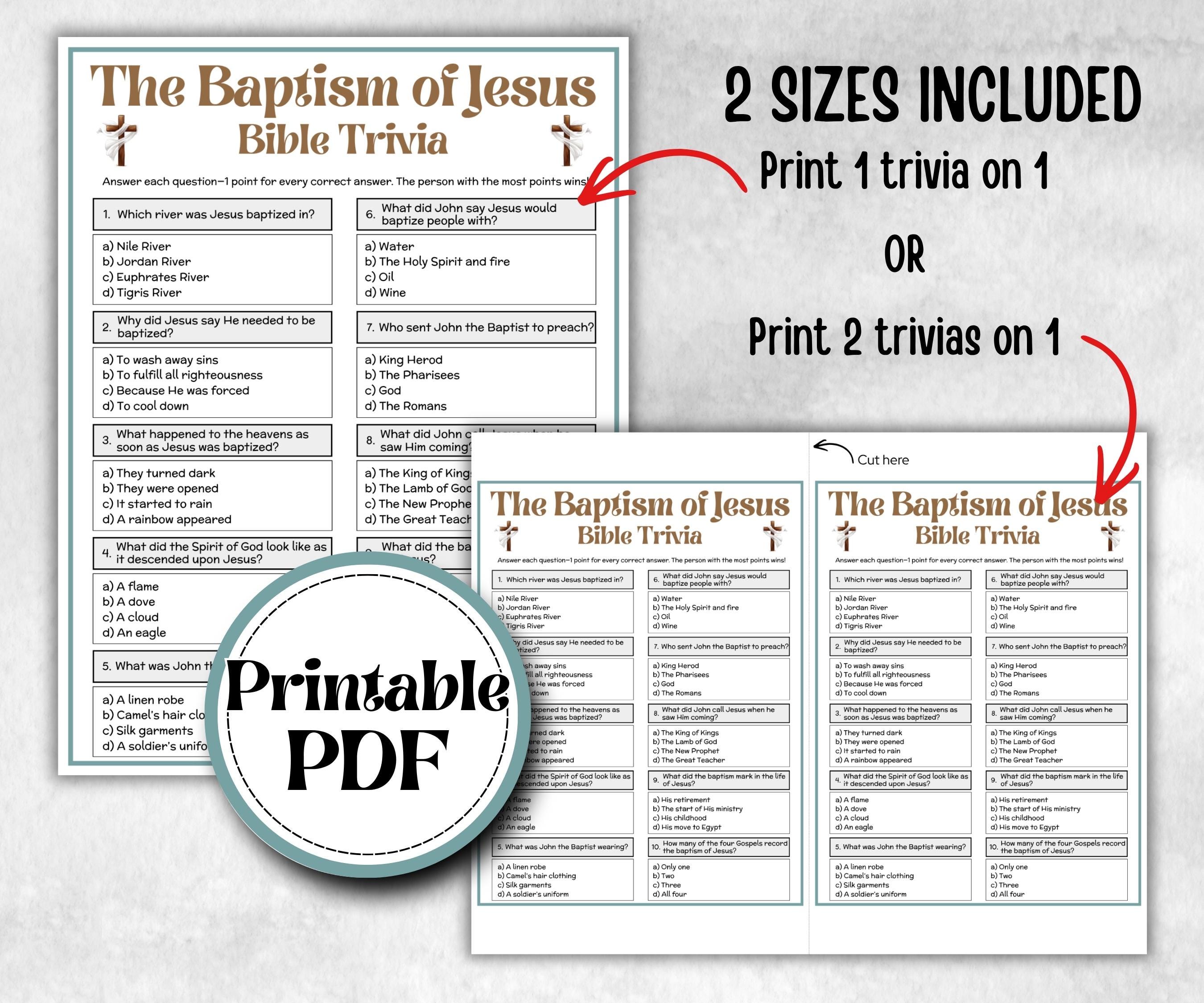 The Baptism of Jesus - Bible Trivia