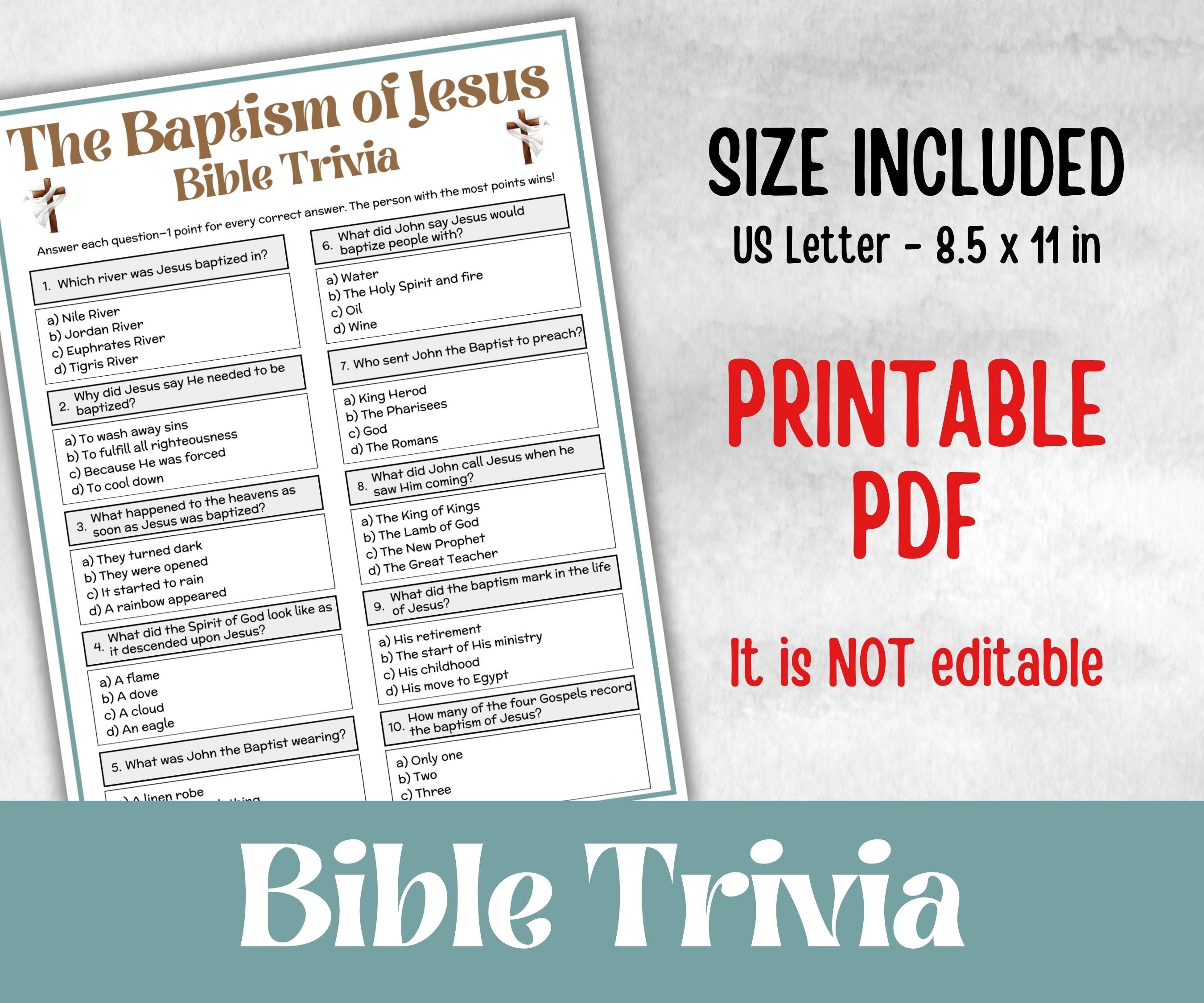 The Baptism of Jesus - Bible Trivia