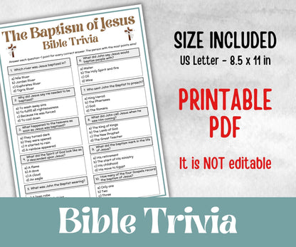The Baptism of Jesus - Bible Trivia