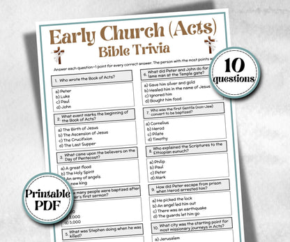 Early Church Acts - Bible Trivia