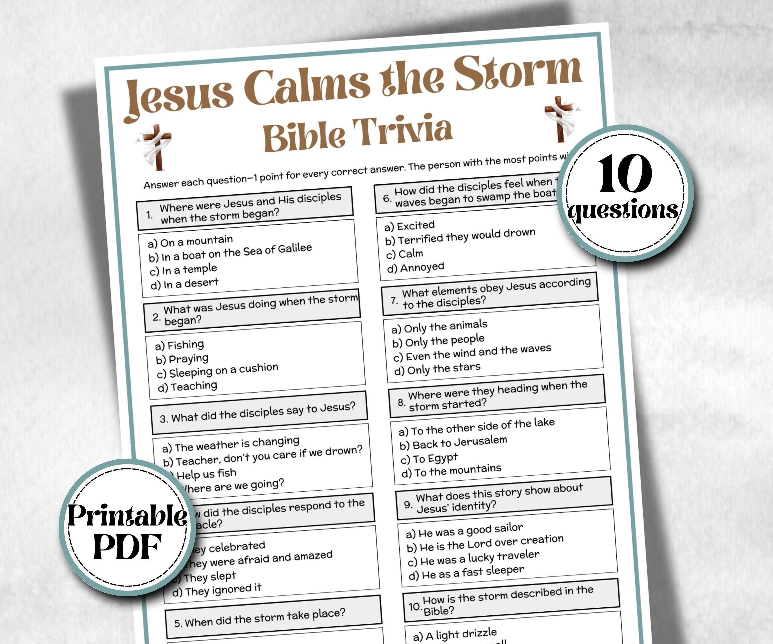 Jesus Calms the Storm - Bible Trivia
