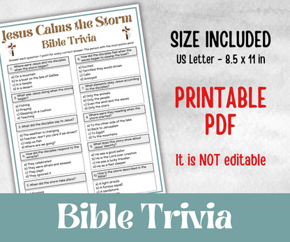 Jesus Calms the Storm - Bible Trivia
