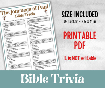 The Journeys of Paul - Bible Trivia