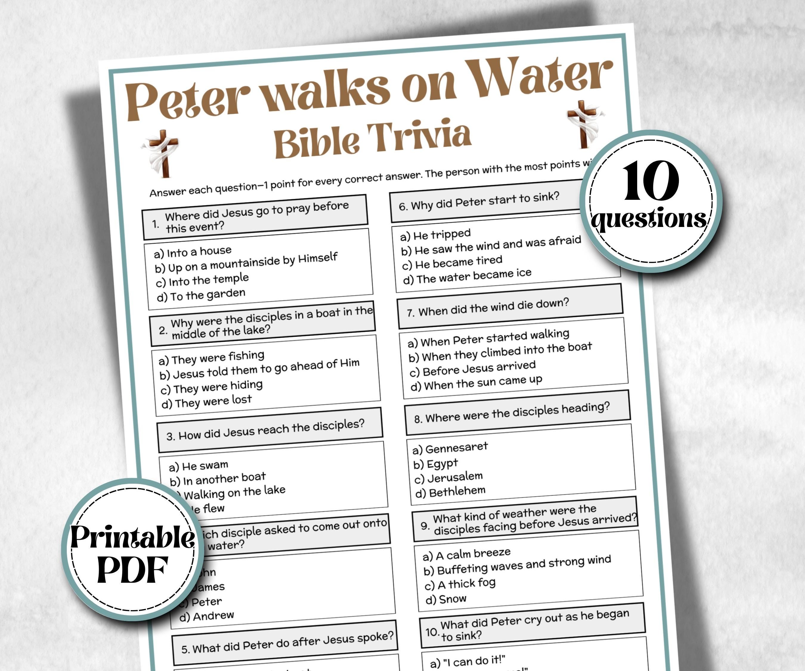 Bible - Peter walks on water trivia