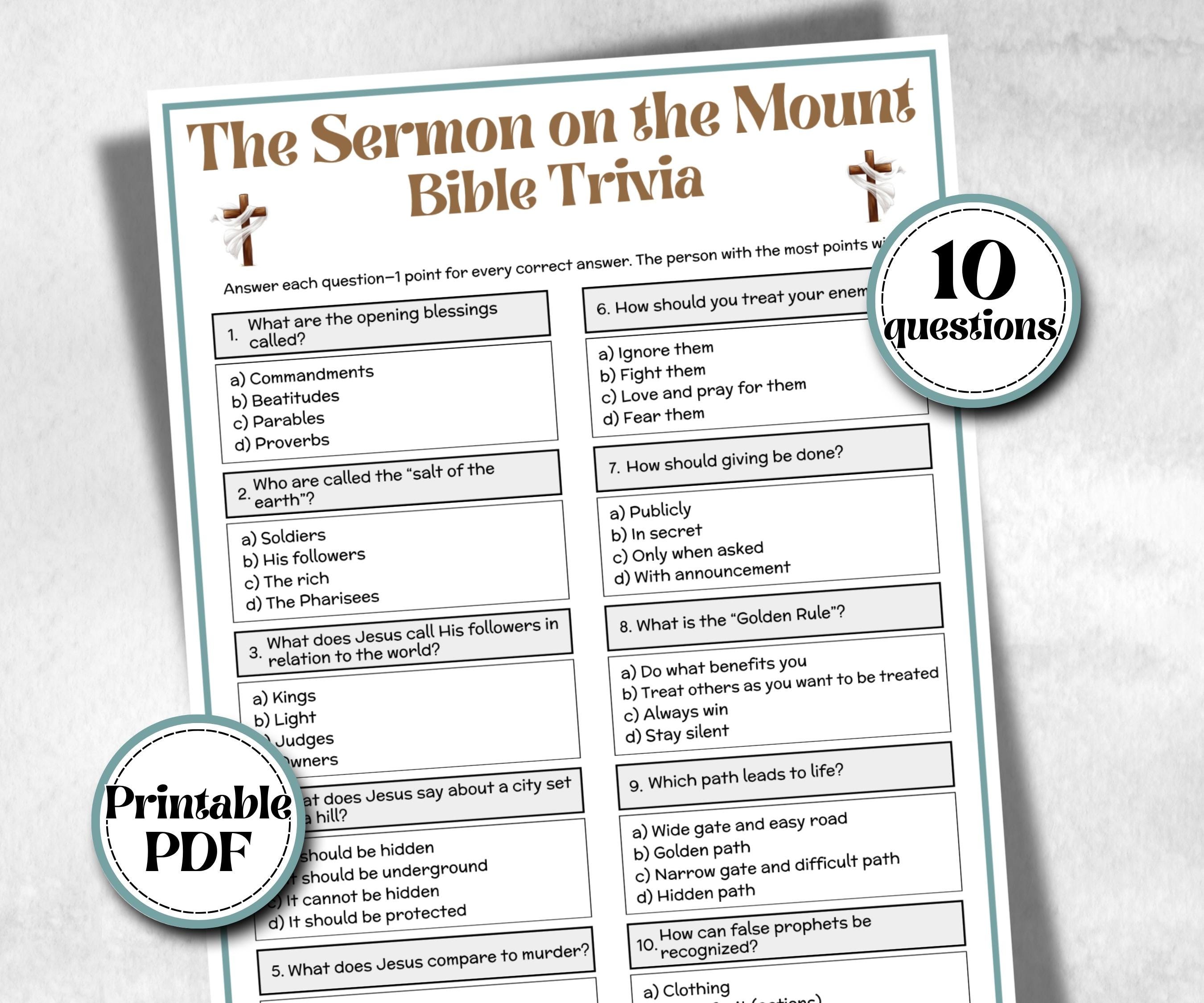 Bible - The Sermon on the Mount Trivia