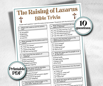Bible - The Raising of Lazarus Trivia