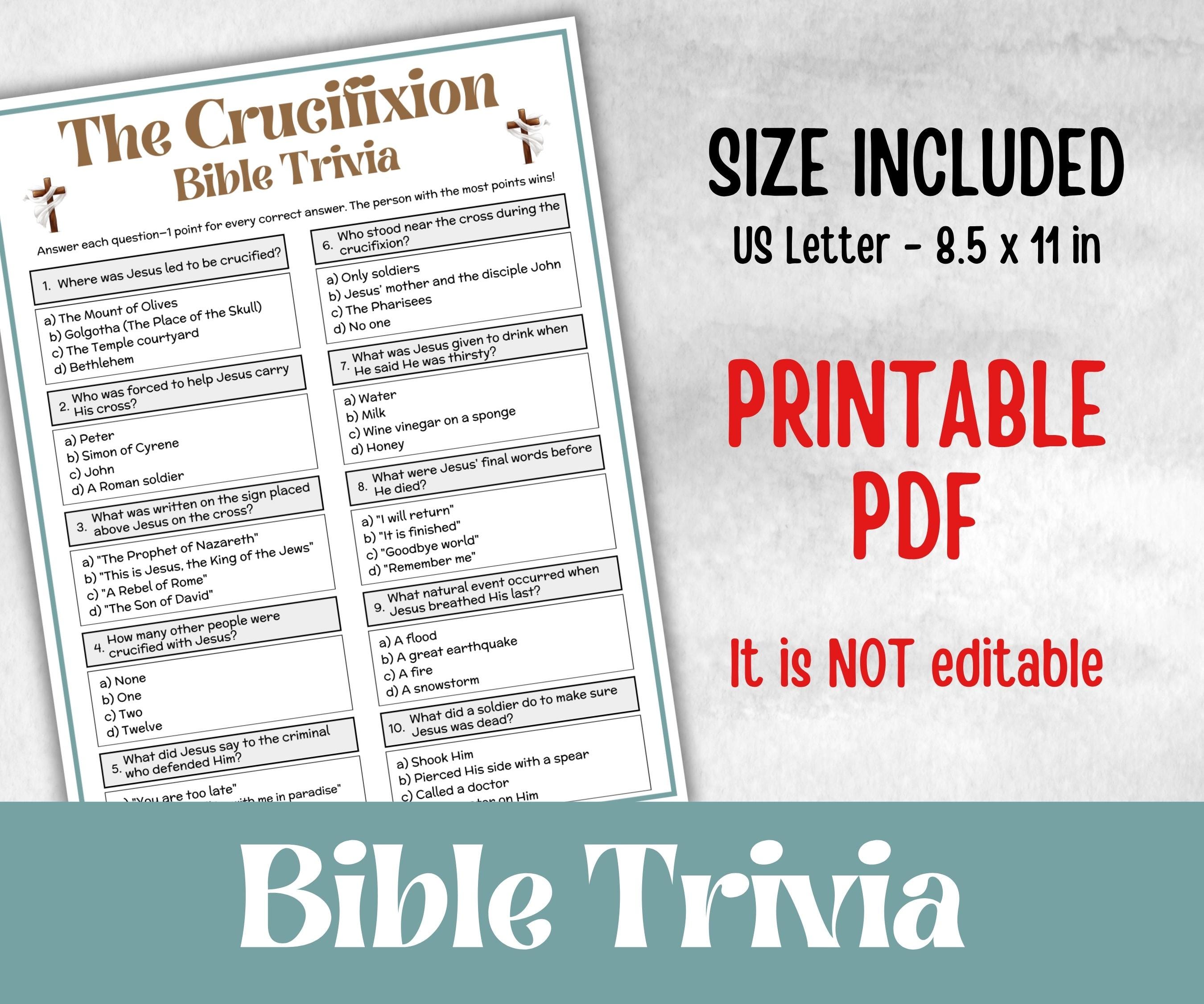 Bible - The Crucifixion Trivia