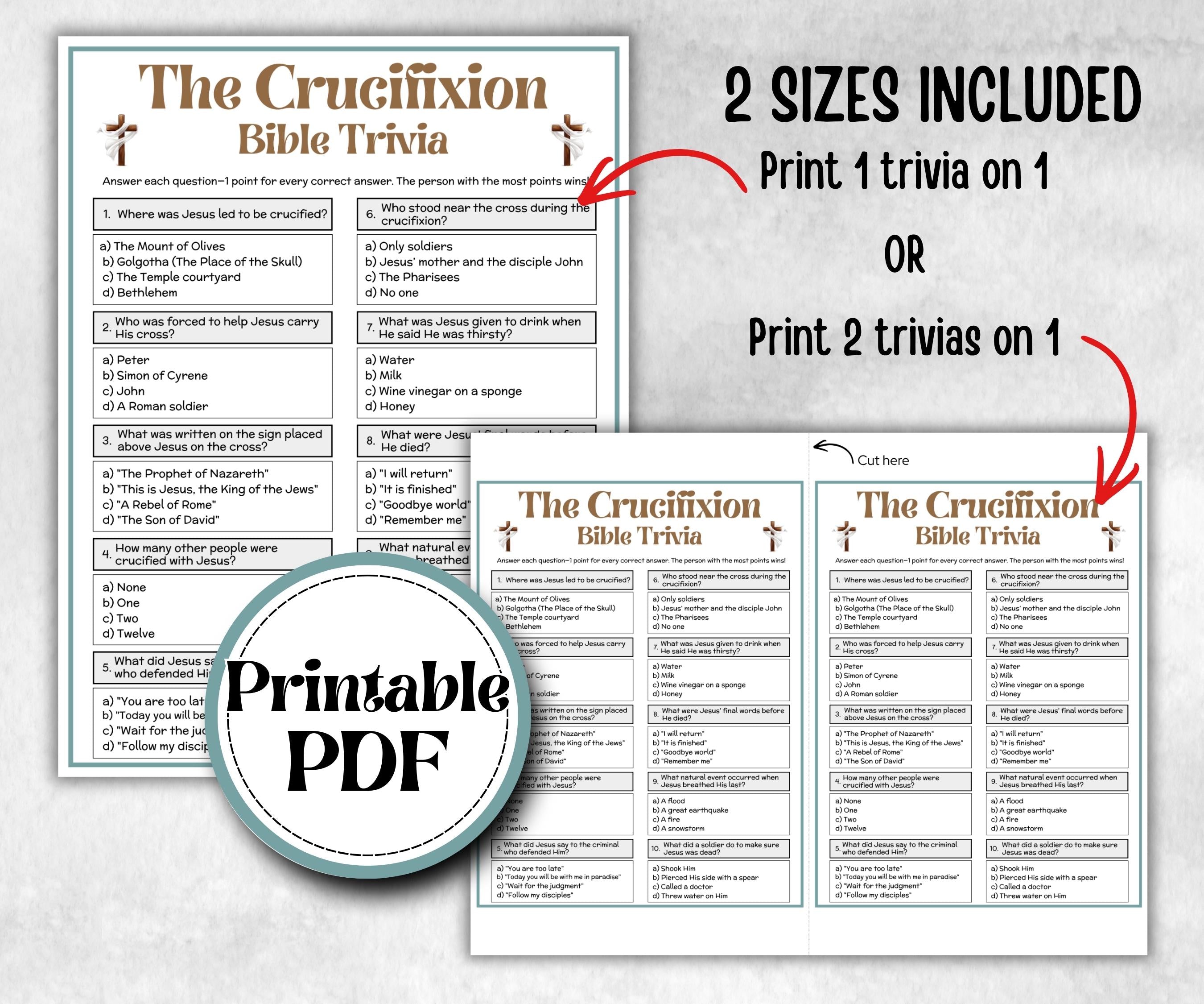 Bible - The Crucifixion Trivia