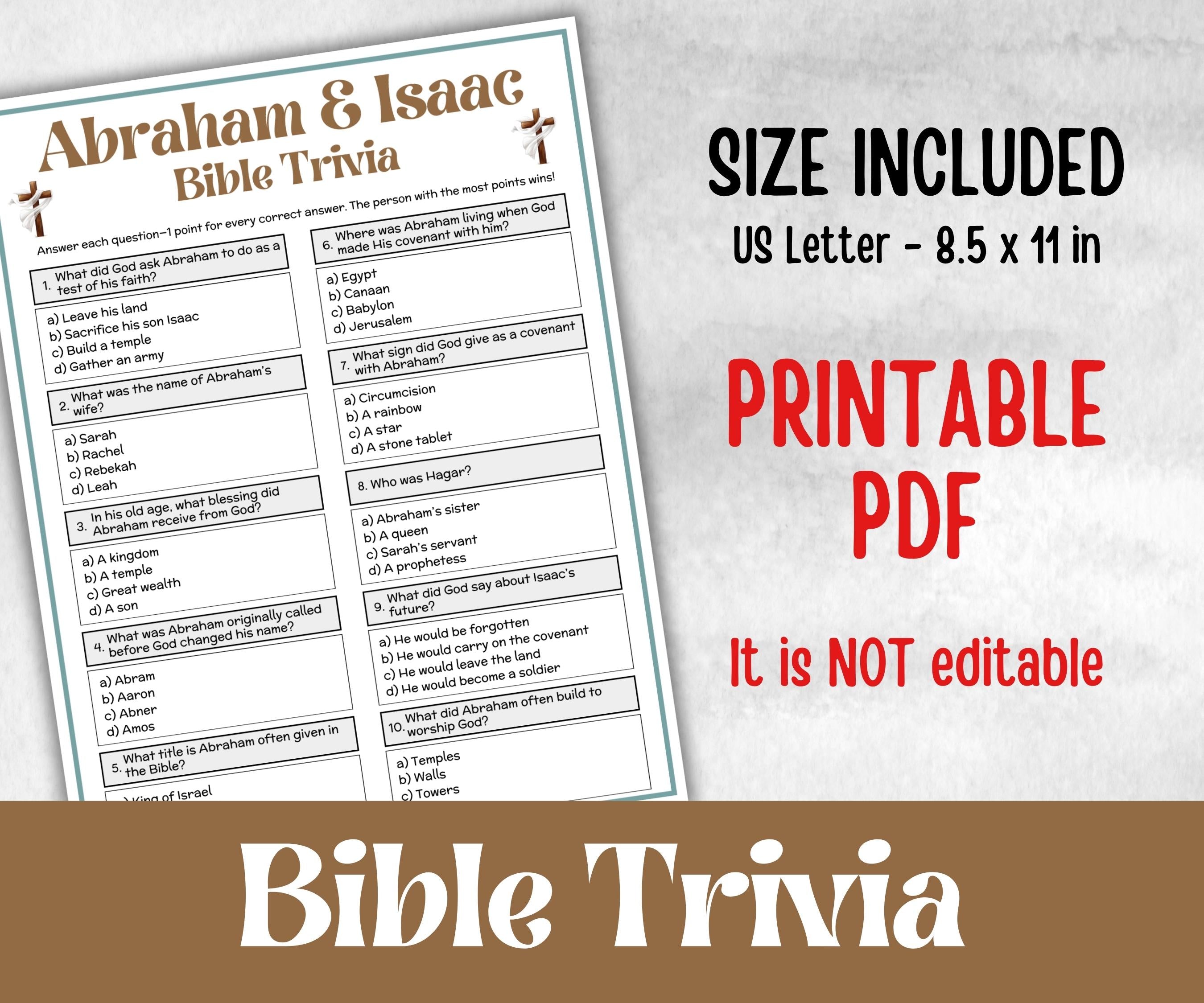 Abraham and Isaac - Bible Trivia