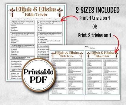 Elijah and Elisha Trivia, Bible Camp, Bible Study riddles, Holiday Party, womens retreat group party, Old Testament Trivia, Youth Group