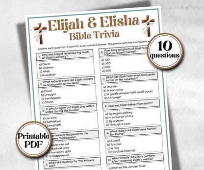 Elijah and Elisha Trivia, Bible Camp, Bible Study riddles, Holiday Party, womens retreat group party, Old Testament Trivia, Youth Group