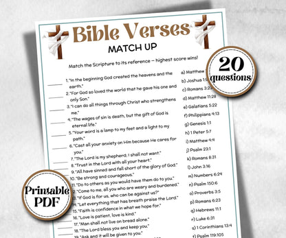 Bible Verses Trivia, Sunday School, Bible Study riddles, Holiday Party Games, Bible Camp, womens retreat group, preschool church curriculum