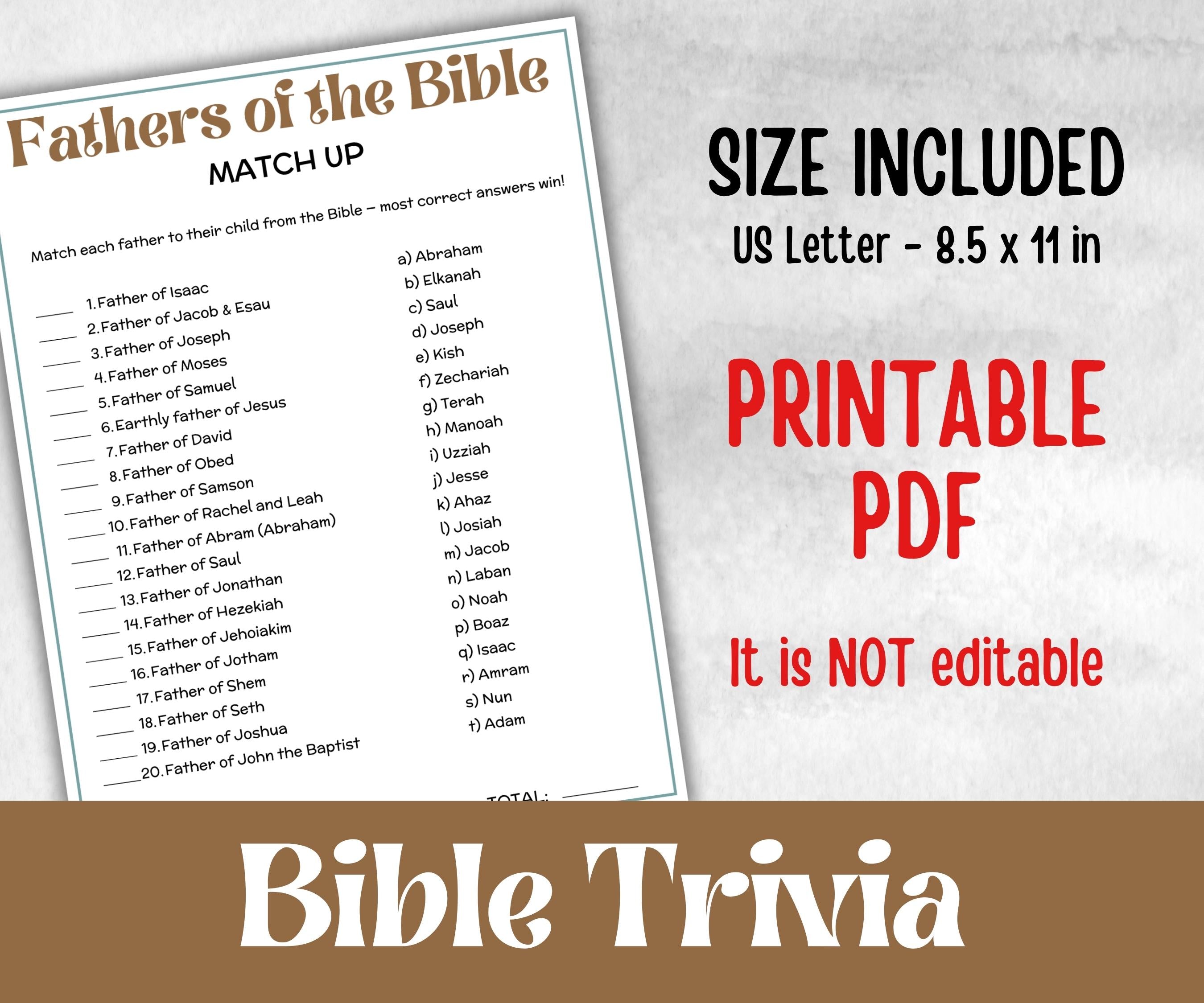 Iconic Bible Duos Trivia, Sunday School, Bible Study riddles, Holiday Party Games, Bible Camp, womens retreat group, preschool curriculum