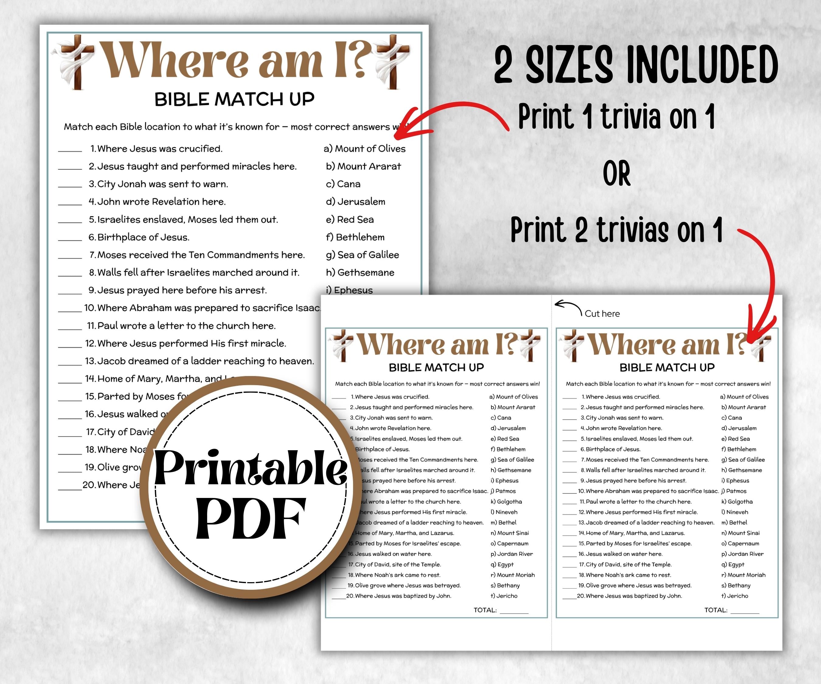Women of the Bible Trivia, Sunday School, Bible Study riddles, Holiday Party Games, Bible Camp, womens retreat group, preschool curriculum