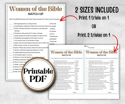 Women of the Bible Trivia, Sunday School, Bible Study riddles, Holiday Party Games, Bible Camp, womens retreat group, preschool curriculum