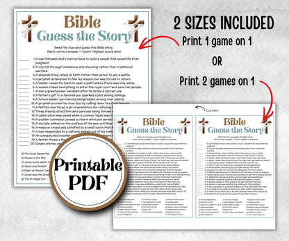 Guess The Story Trivia, Sunday School, Bible Study riddles, Holiday Party Games, Bible Camp, womens retreat group, preschool curriculum