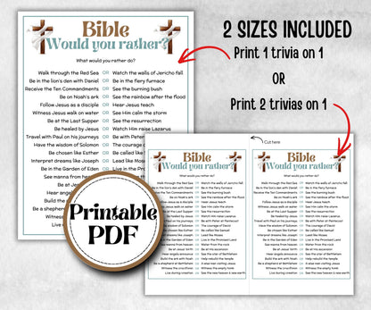 Bible Would You Rather, Bible Study riddle, Holiday Bible Camp, womens retreat group, This or That Family Game Night party, teen bible games