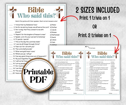 Who Said this trivia, Bible Study riddle, Holiday Bible Camp, womens retreat group, New Testament, Old Testament, Family Game Night party