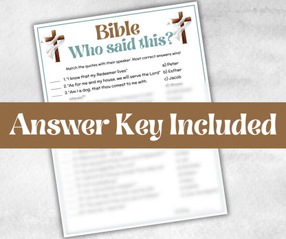 Who Said this trivia, Bible Study riddle, Holiday Bible Camp, womens retreat group, New Testament, Old Testament, Family Game Night party