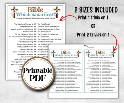 Bible Which Came First, Bible Study riddle, Holiday Bible Camp, womens retreat group, New Testament, Old Testament, Family Game Night party