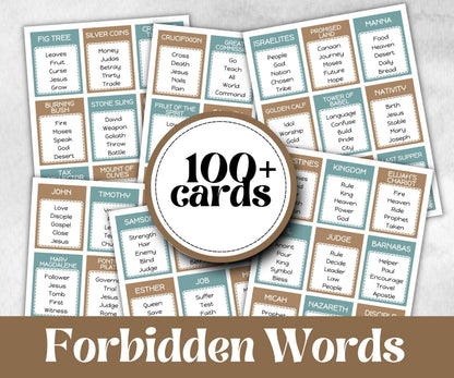 Bible Forbidden Words, Christian Game, Bible Verse, Cathloic Event, First Communion Game, Church Icebreaker game, Easter Activity, Christmas