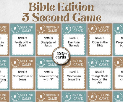 Bible 5 second game, Christian Five Second, Cathloic Event, First Communion Game, Church Icebreaker game, Easter Activity, Think Quick Fast
