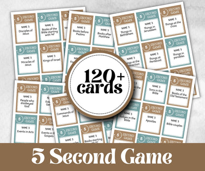 Bible 5 second game, Christian Five Second, Cathloic Event, First Communion Game, Church Icebreaker game, Easter Activity, Think Quick Fast