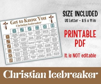 Bible Get to know you, roll the dice, roll and tell, mix and mingle, family reunion, team building, all about me bible, gratitude fun game