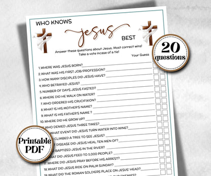 Who knows Jesus Best, mix and mingle, family reunion, team building, teen church game, Christian Icebreaker, catholic event, fun Bible Study