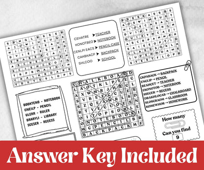 Back to School Placemats, Daycare coloring Printable, kids activity sheet, homeschool, educational Quiz, return to school, 1st day of school