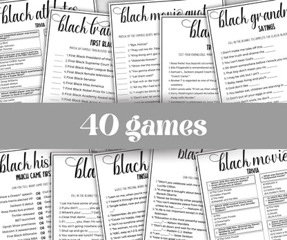 Black history Games Bundle, iconic tv shows quiz, family game night, office team building, african american, black independence, heritage