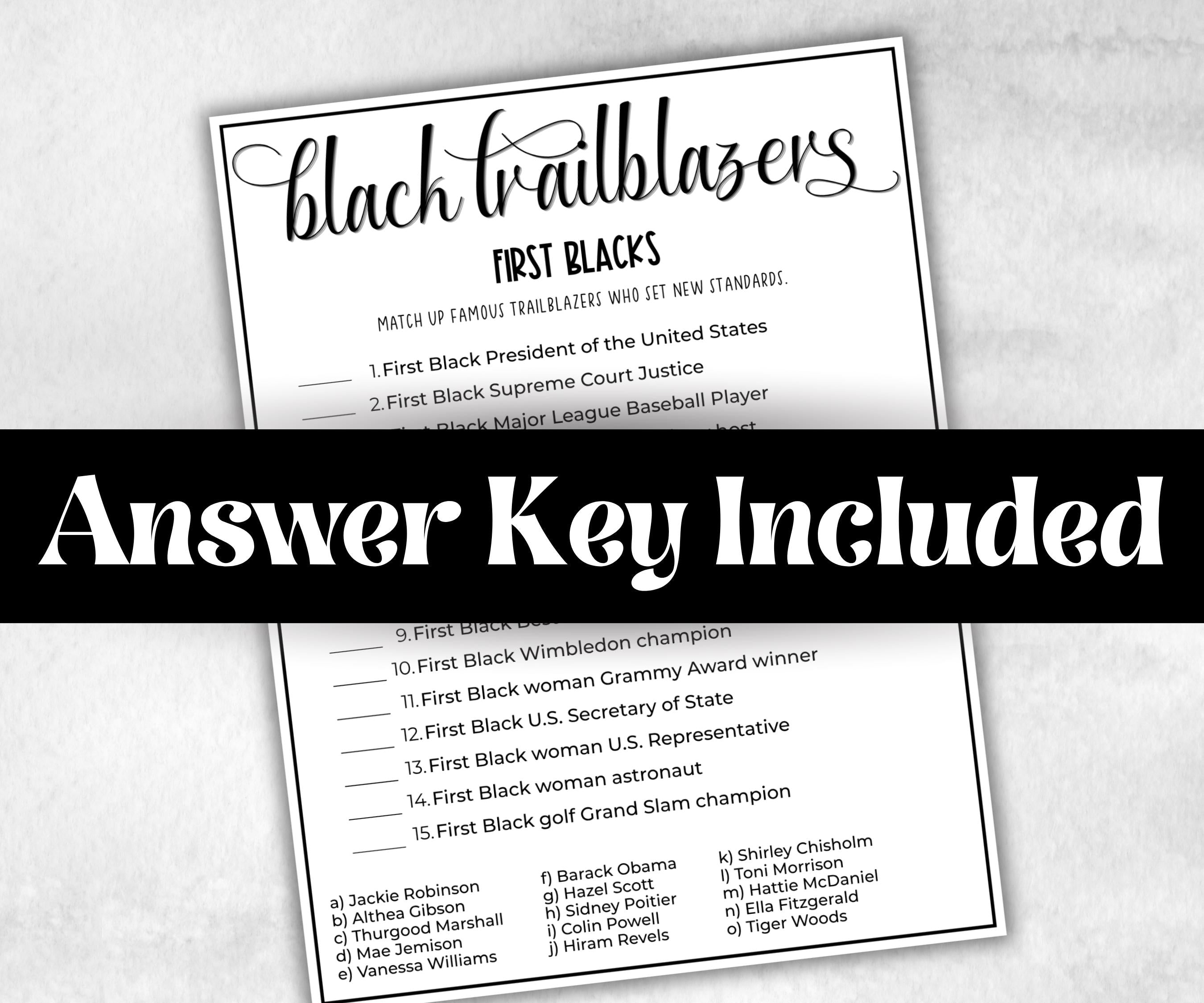 Black Trailblazers, African American, Black Culture, summer icebreaker party, community bbq, First blacks, educational classroom learning