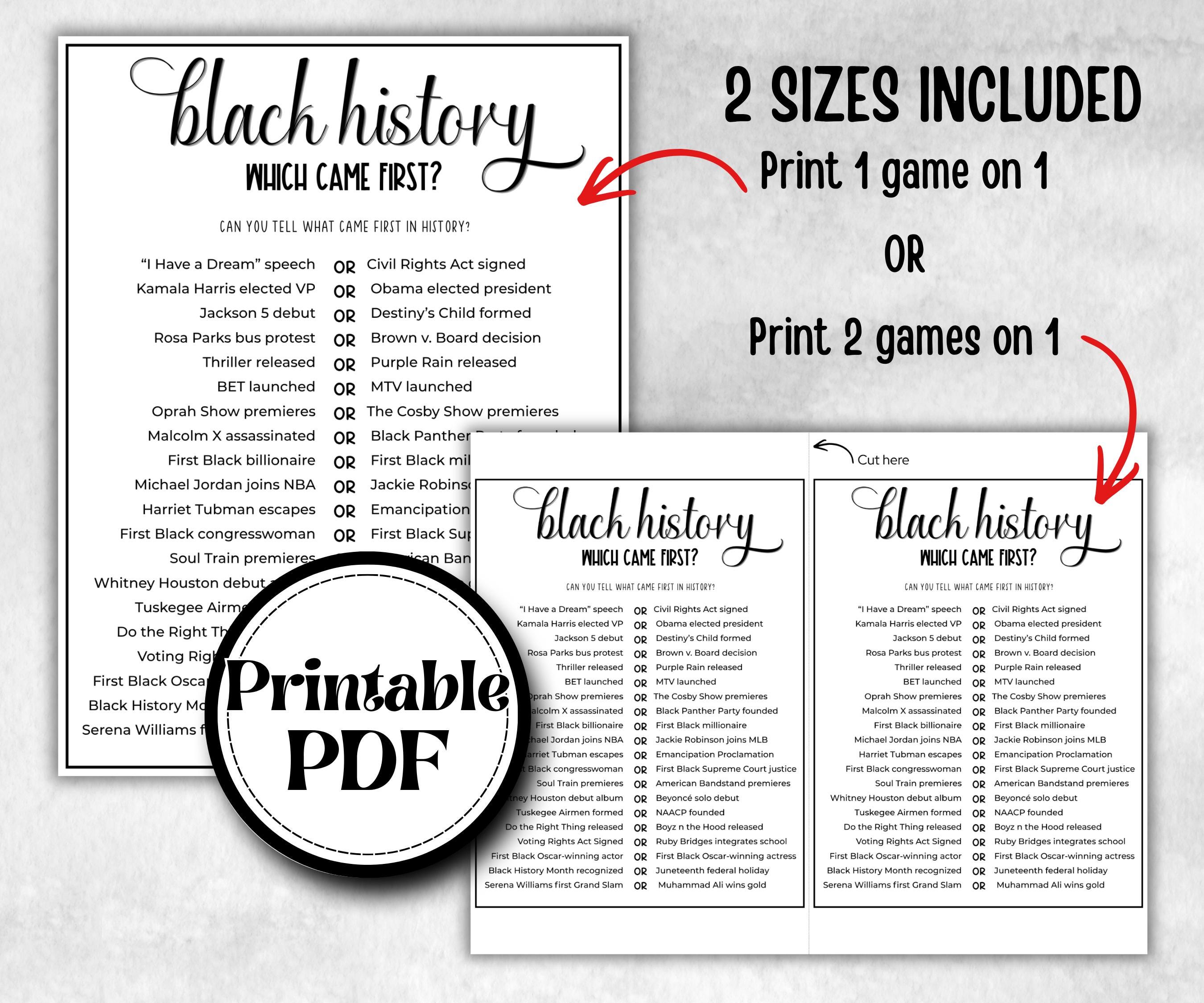 Black Which came first, African American, Black Culture family, kid summer icebreaker party, community bbq, classroom fun learning resource