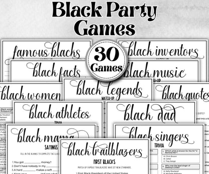 Black history Games Bundle, iconic tv shows quiz, family game night, office team building, african american, black independence, heritage