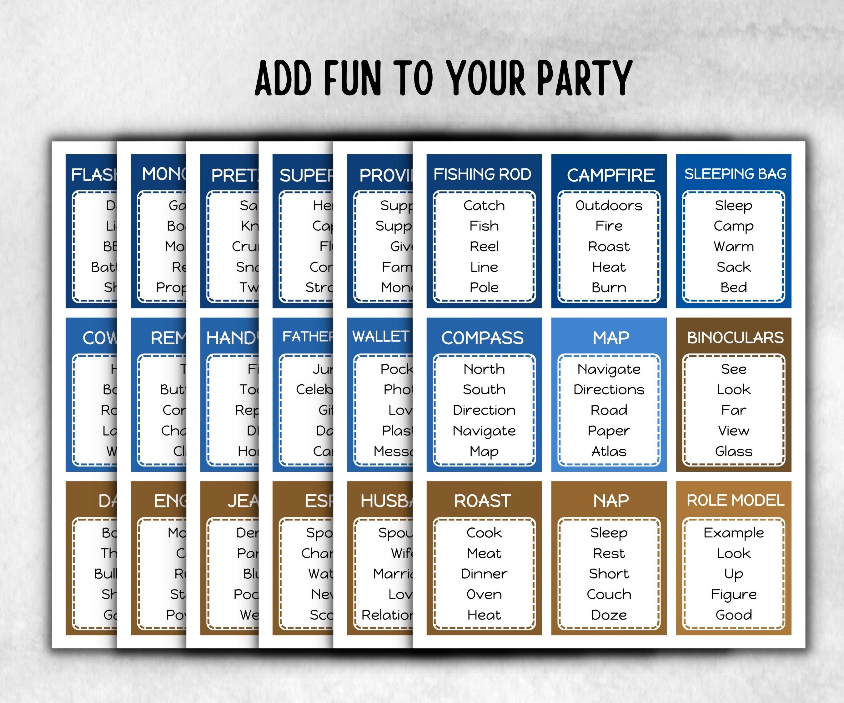 Dad Edition Forbidden Words, Fathers Day, Kindergarten esl activity, Word Ban, Family Game Night, Homeschool, Birthday Gift, All About Daddy