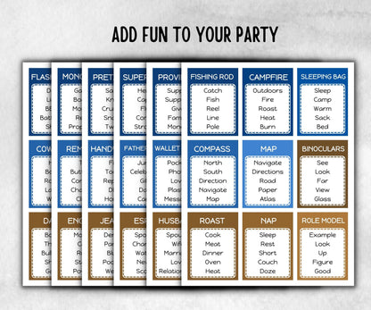 Dad Edition Forbidden Words, Fathers Day, Kindergarten esl activity, Word Ban, Family Game Night, Homeschool, Birthday Gift, All About Daddy