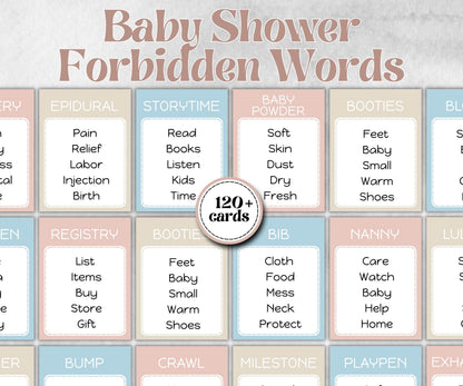 Baby Shower Forbidden Words, Pastel Shower Game, Spring Ladies Brunch, Coed Pregnancy Game, Girl Boy Funny Shower, expecting mom dad gift