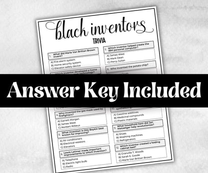 Black inventors trivia, famous African American, Black Culture riddles, inspirational, summer icebreaker party, community bbq quiz,