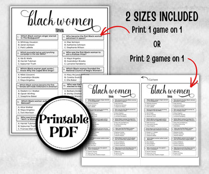 Iconic Black Women Trivia, African American, Black Culture baby shower, Mommy to be, womens day, baby sprinkle, black mama, icebreaker game