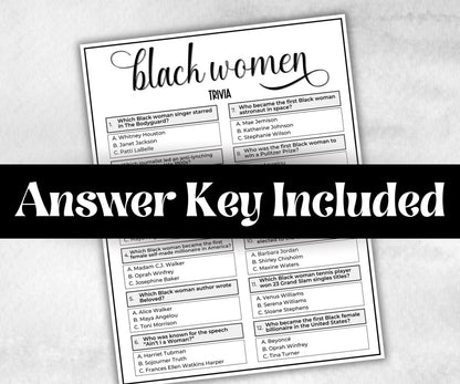 Iconic Black Women Trivia, African American, Black Culture baby shower, Mommy to be, womens day, baby sprinkle, black mama, icebreaker game