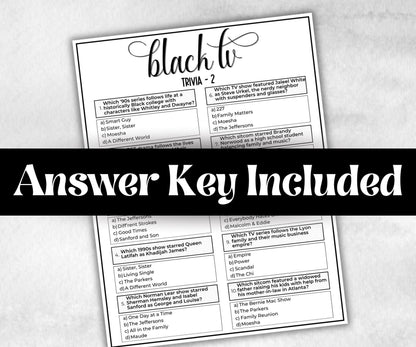 Black tv Trivia, African American, Black Culture tv quiz, Movie Game Night, summer bbq icebreaker party, popcorn game, family game night