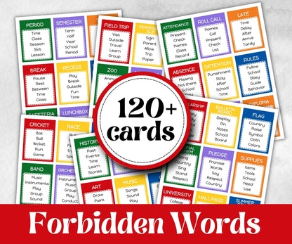 Back to School Forbidden Words, Boy Girl Birthday activity, Kindergarten esl activity, Word Ban, Daycare, Homeschool Activity, vocabulary
