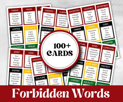 Kwanzaa Forbidden Words, African American, African Xmas, Religious Tradition, Kinara Game, Seven Principles, Black Office Party, Feast game