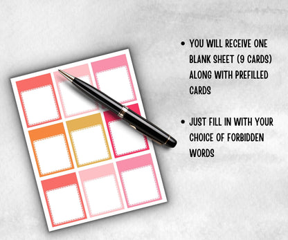 Bachelorette Forbidden Words, Pastel Shower Game, Spring Ladies Brunch, Dirty PJ Hens, Bridal Shower, Dont say it, Hen Do, Dirty Minds, x