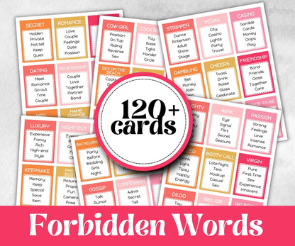 Bachelorette Forbidden Words, Pastel Shower Game, Spring Ladies Brunch, Dirty PJ Hens, Bridal Shower, Dont say it, Hen Do, Dirty Minds, x