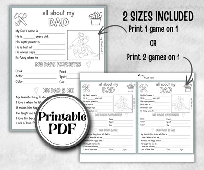 All about my Dad, Dad questionnaire, facts about bonus dad, preschool worksheet, printable interview, kindergarten activity, personalised