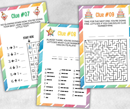 Birthday Treasure Hunt for kids, Boy Girl Birthday, Indoor game for older kid, milestone birthday gift, tricky treasure hunt, 12 hunt Clues