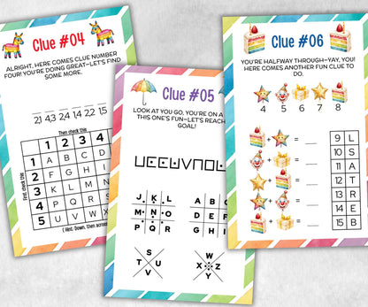Birthday Treasure Hunt for kids, Boy Girl Birthday, Indoor game for older kid, milestone birthday gift, tricky treasure hunt, 12 hunt Clues