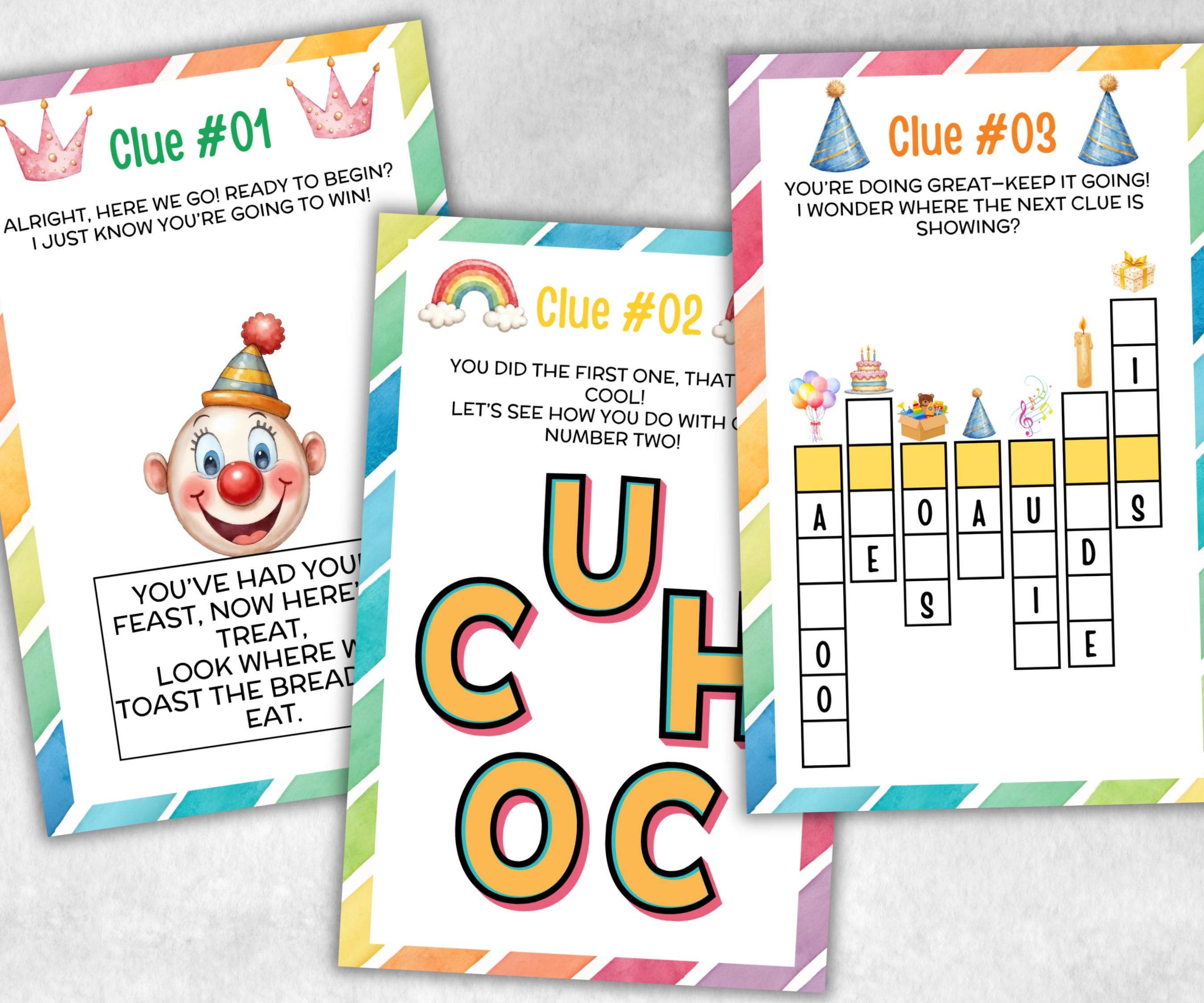 Birthday Treasure Hunt for kids, Boy Girl Birthday, Indoor game for older kid, milestone birthday gift, tricky treasure hunt, 12 hunt Clues